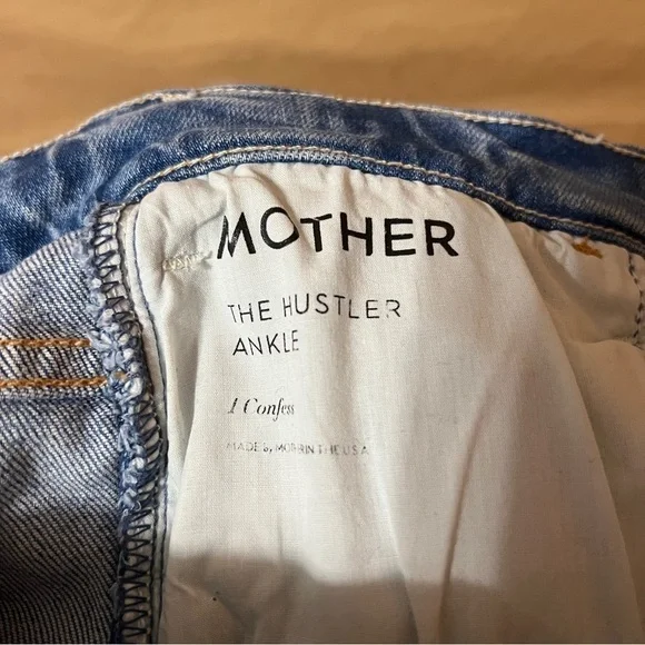Mother Superior The Hustler Ankle Jeans High Rise Flare Denim I Confess Size 28